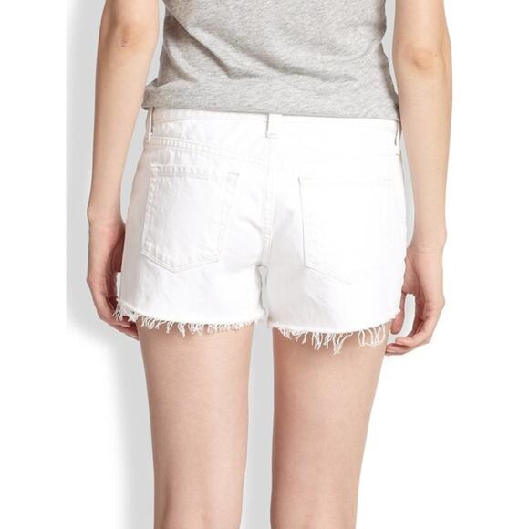 J Brand White Mid-Rise Cut-Off Denim Shorts - Picture 2 of 10